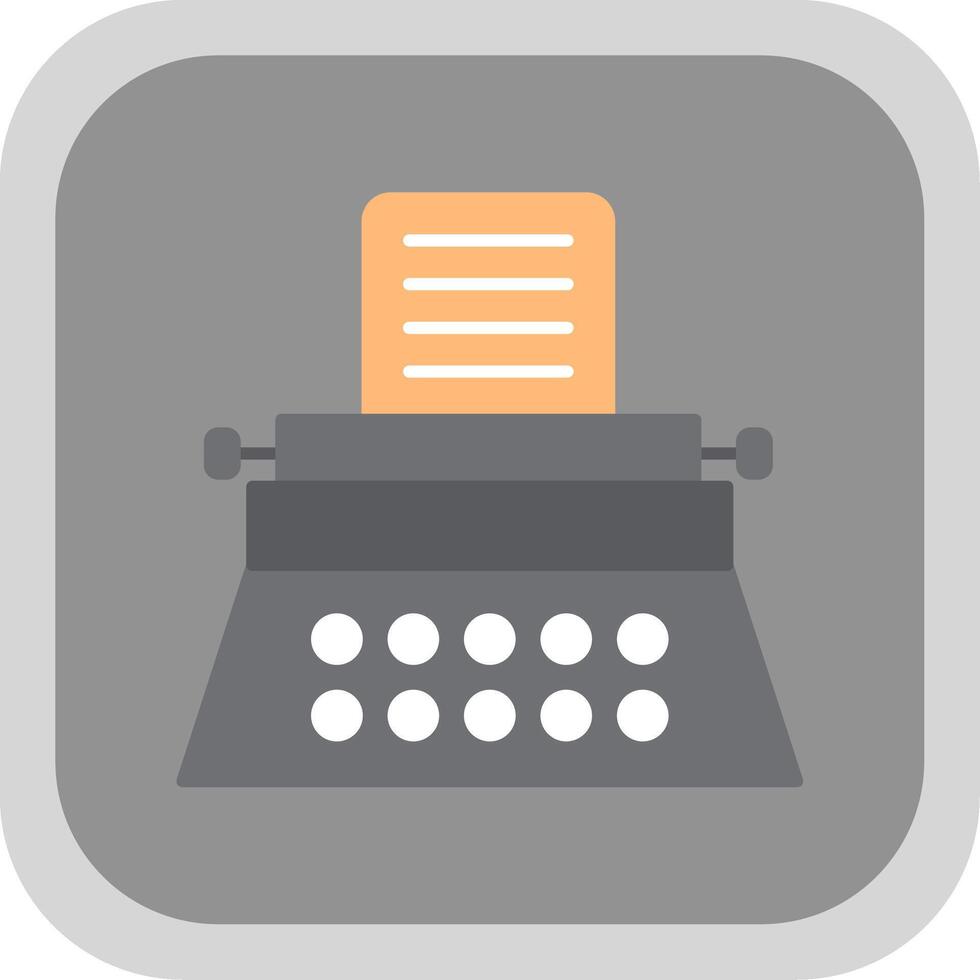 Typewriter Flat Round Corner Icon vector