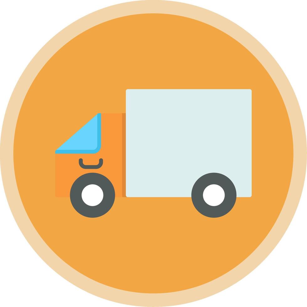 Delivery Truck Flat Multi Circle Icon vector