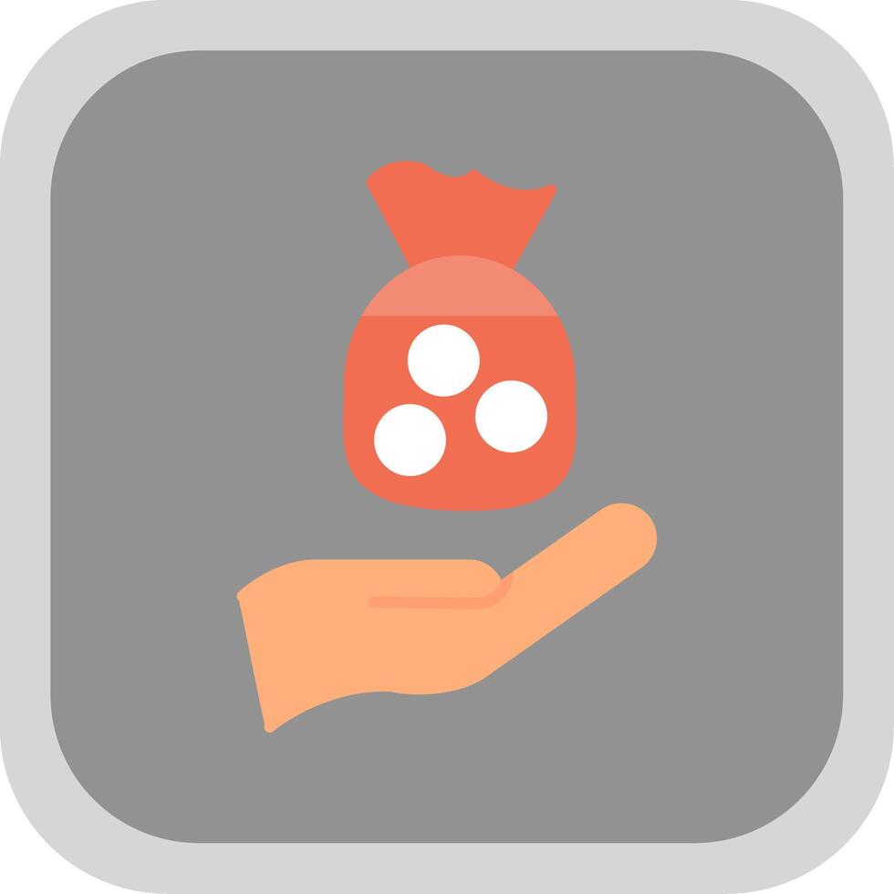 Zakat Flat Round Corner Icon vector