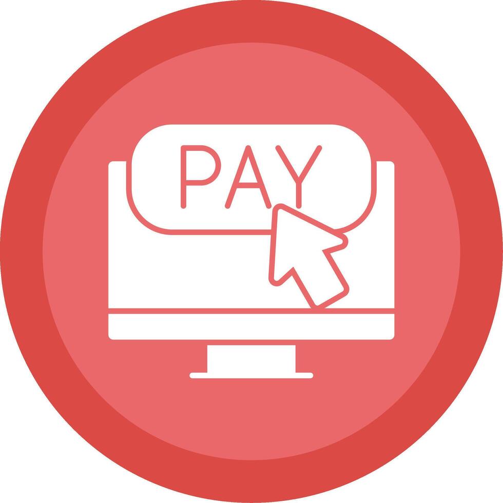 Online Payment Glyph Multi Circle Icon vector