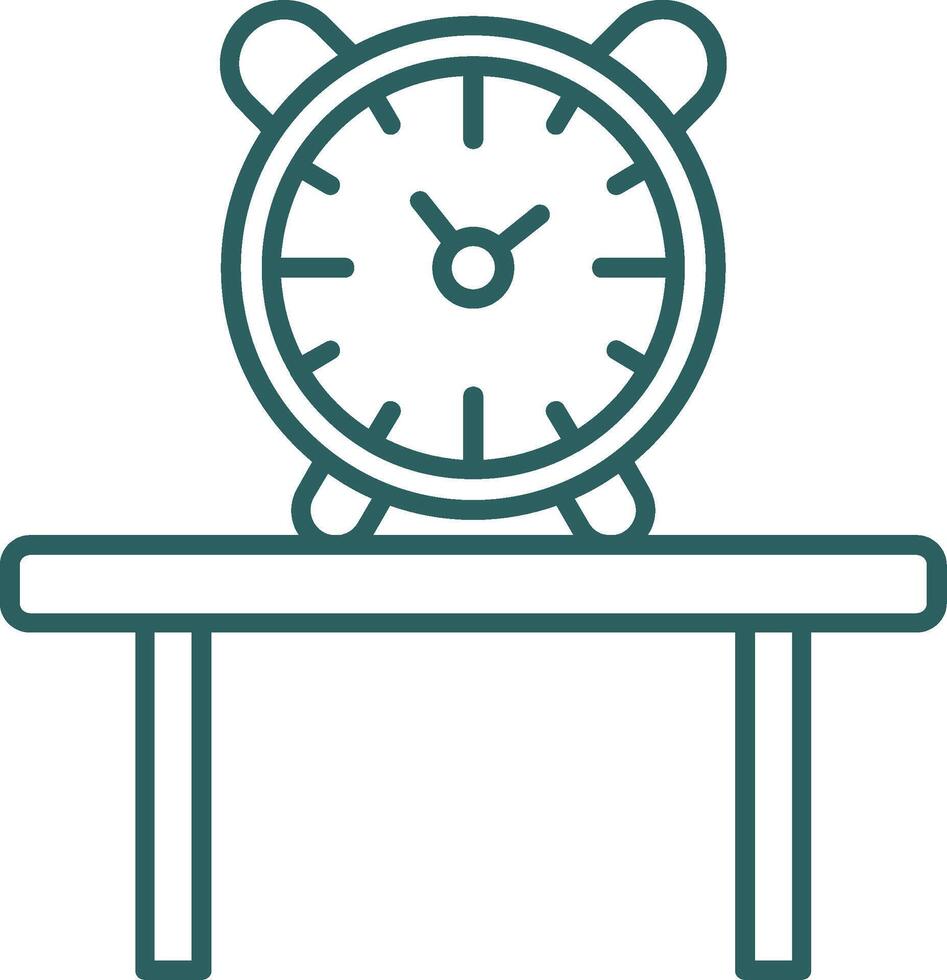 Table Watch Line Gradient Round Corner Icon vector