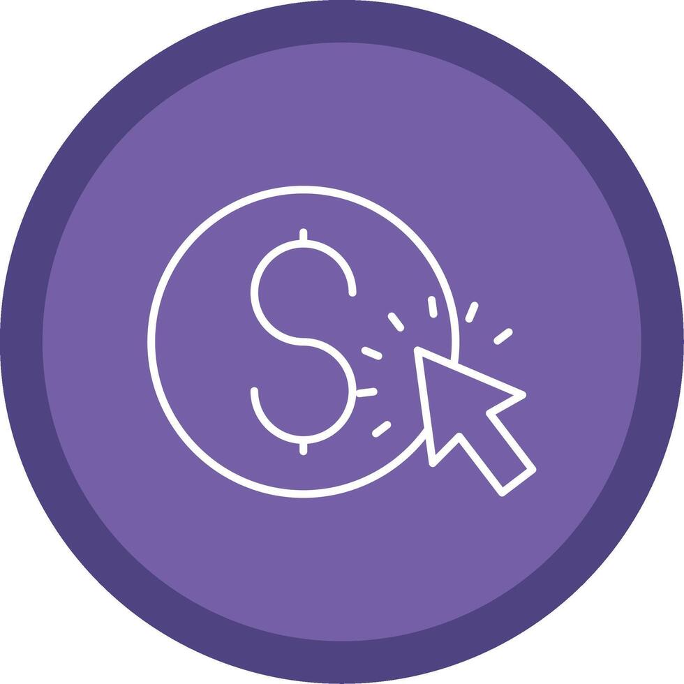 Pay Per Click Line Multi Circle Icon vector