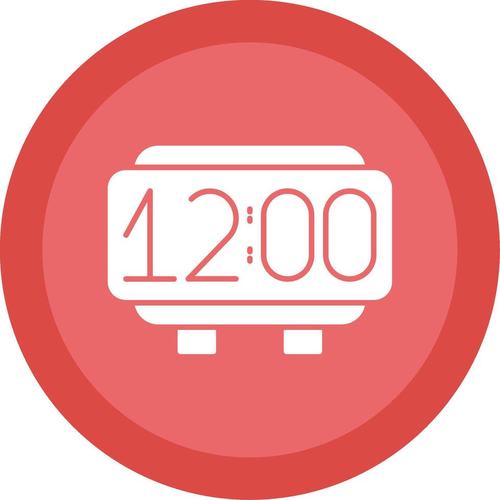 Digital Clock Glyph Multi Circle Icon vector
