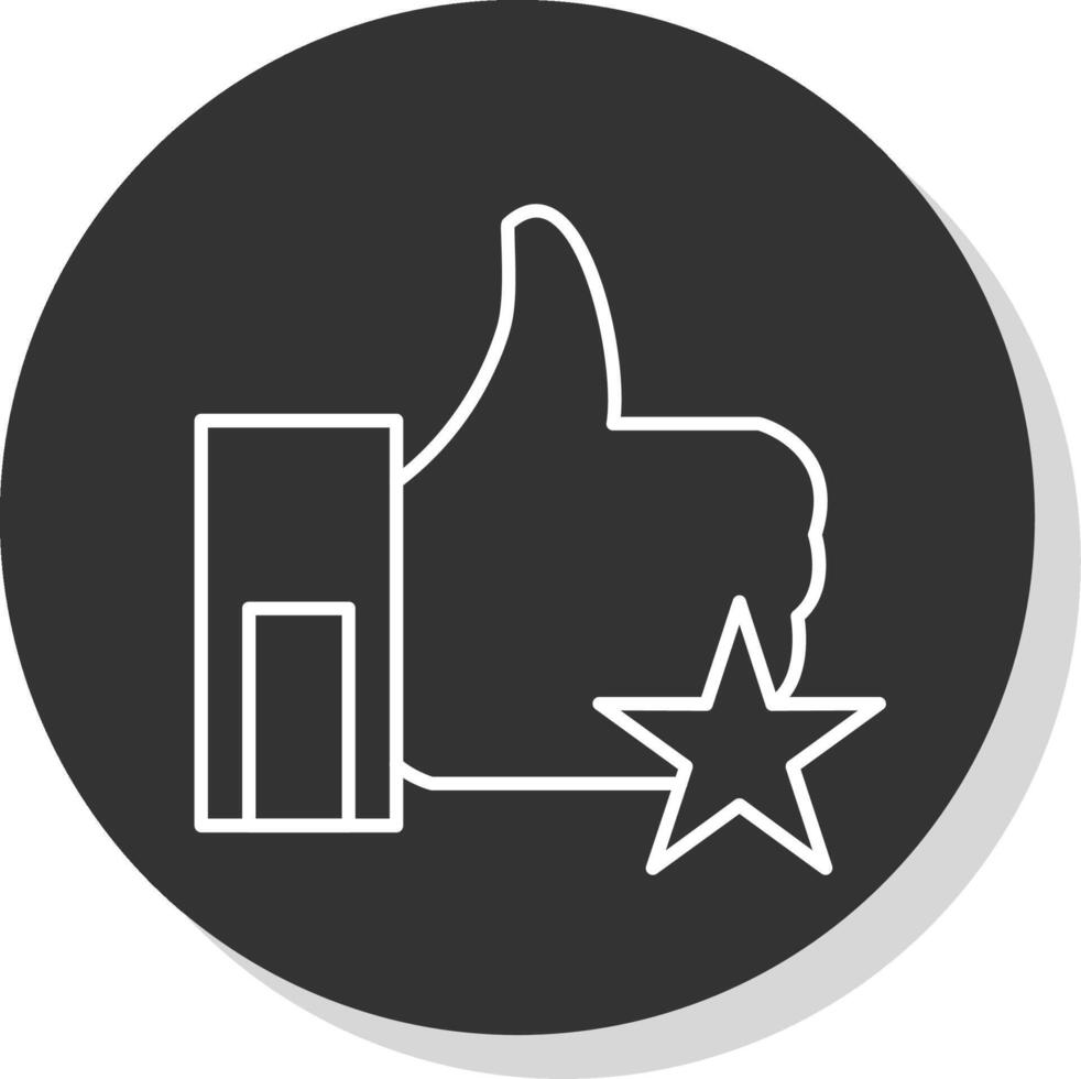 Star Line Grey Circle Icon vector