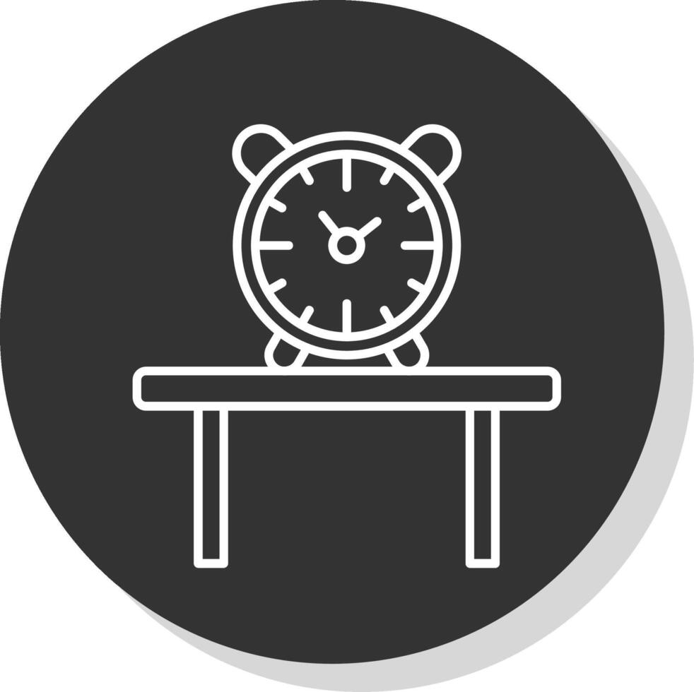 mesa reloj línea gris circulo icono vector