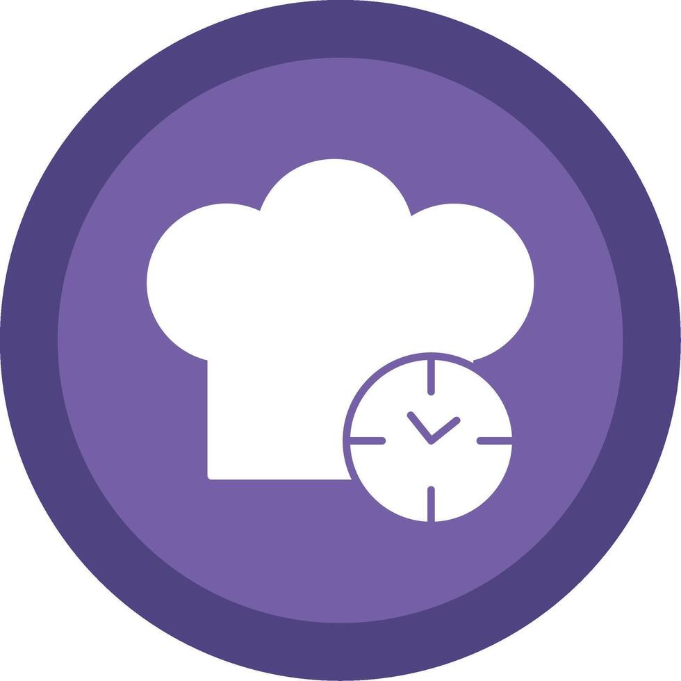 Kitchen Timer Glyph Multi Circle Icon vector