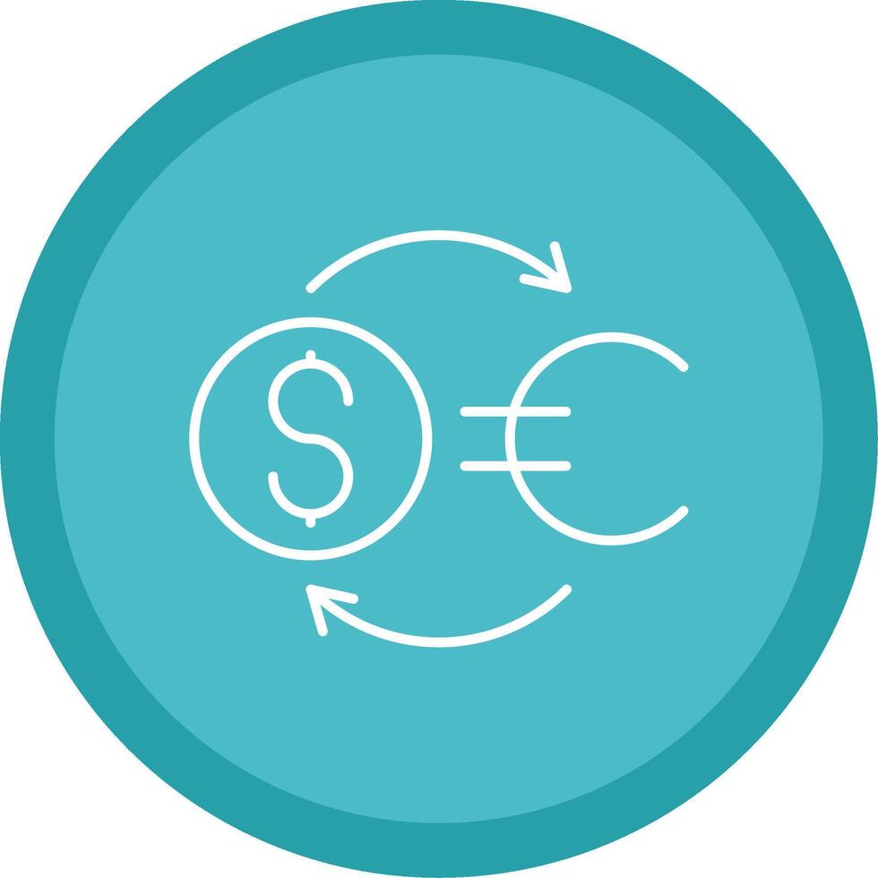 Money Exchange Line Multi Circle Icon vector