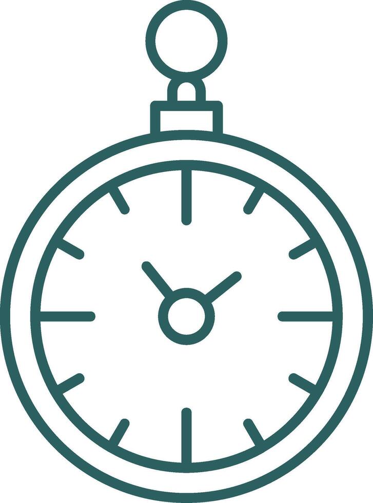 Pocket Watch Line Gradient Round Corner Icon vector