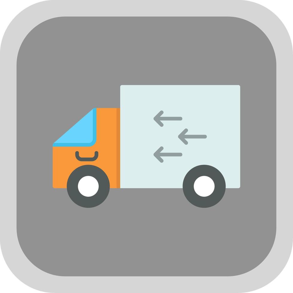 Delivery Flat Round Corner Icon vector