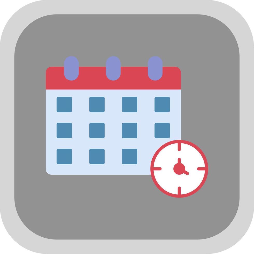 Schedule Flat Round Corner Icon vector