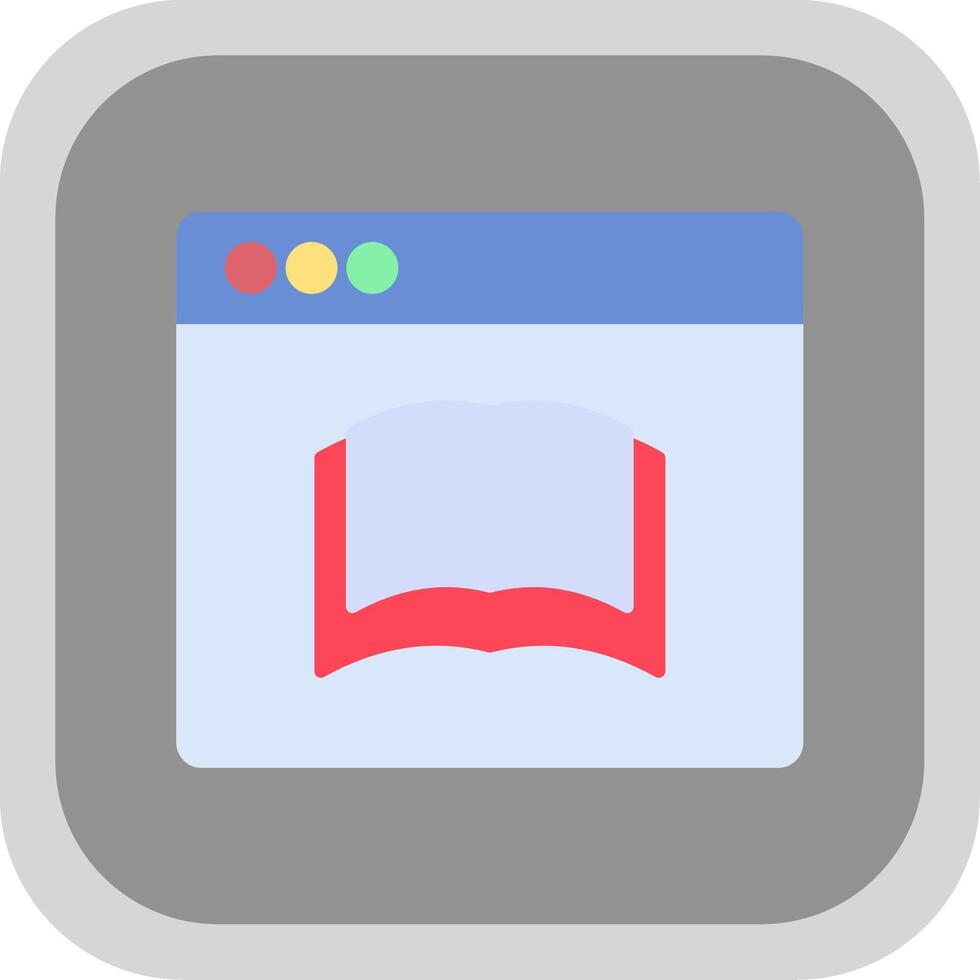 Ebook Flat Round Corner Icon vector