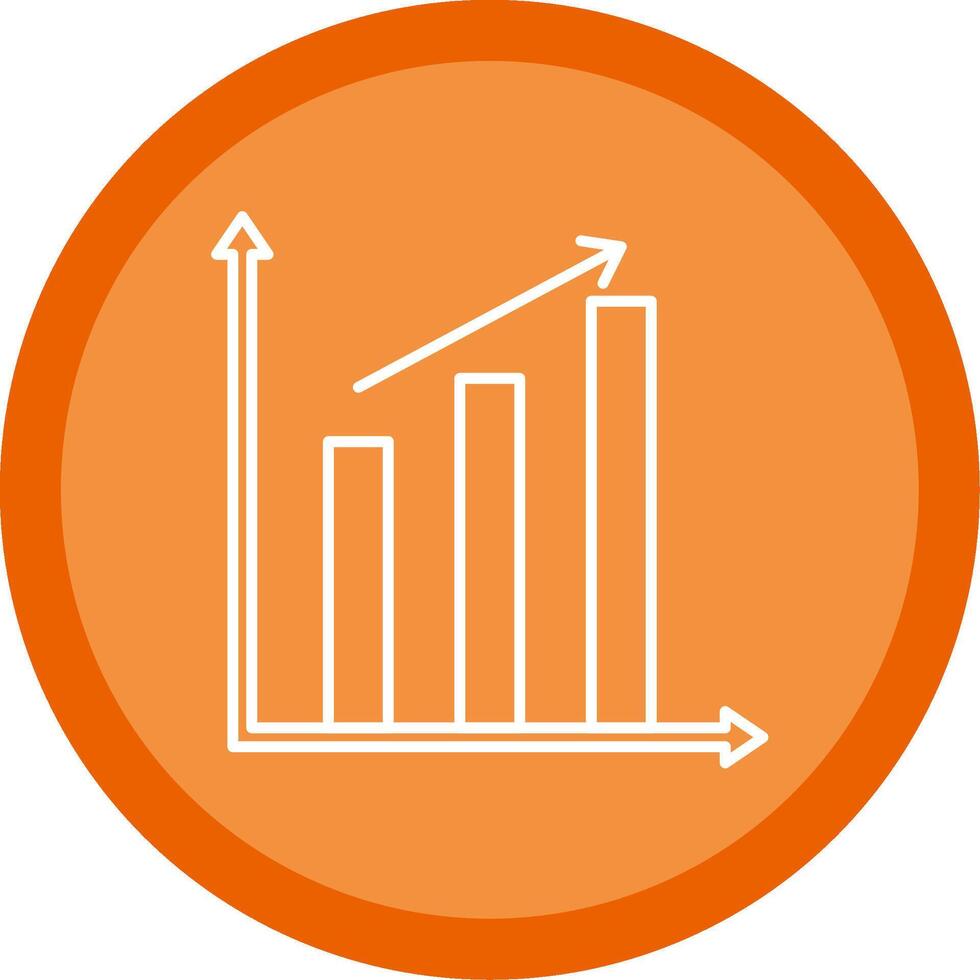 Bar Chart Line Multi Circle Icon vector