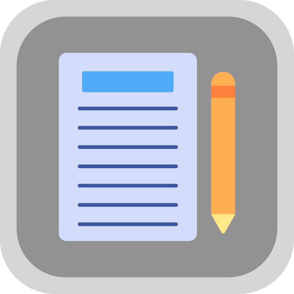 Notes Flat Round Corner Icon vector