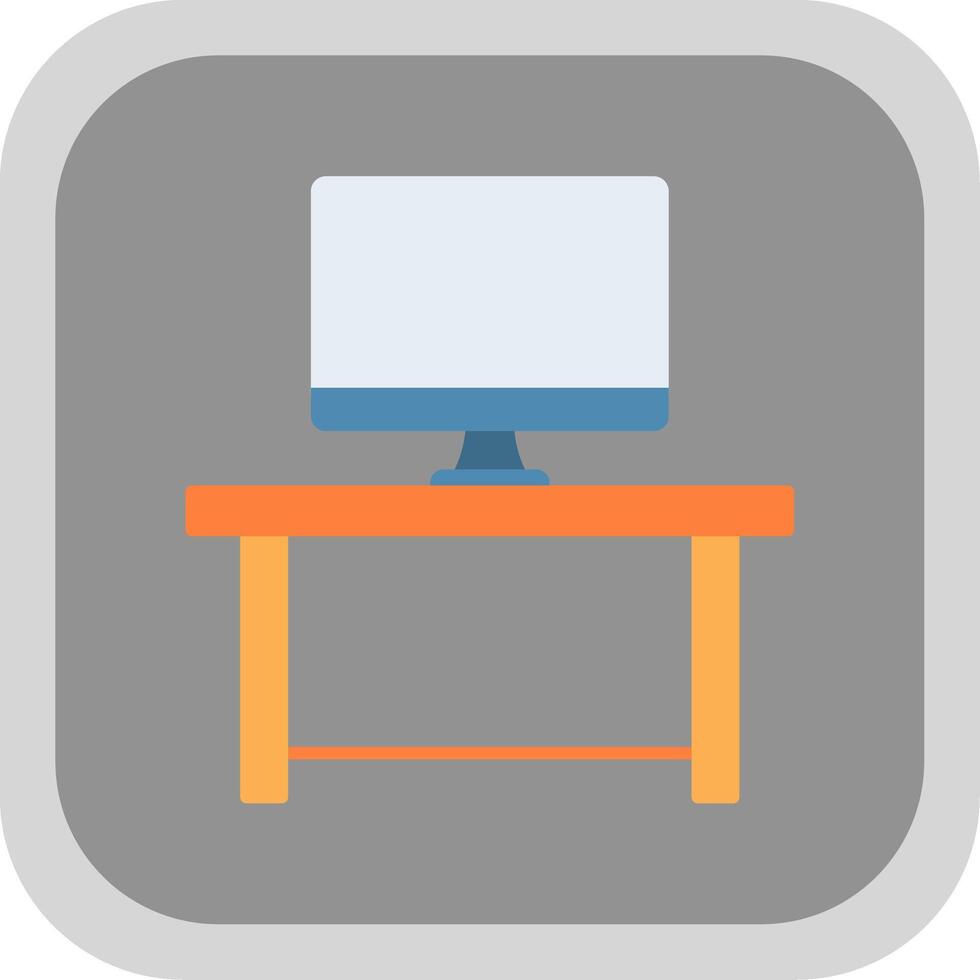 Work Space Flat Round Corner Icon vector