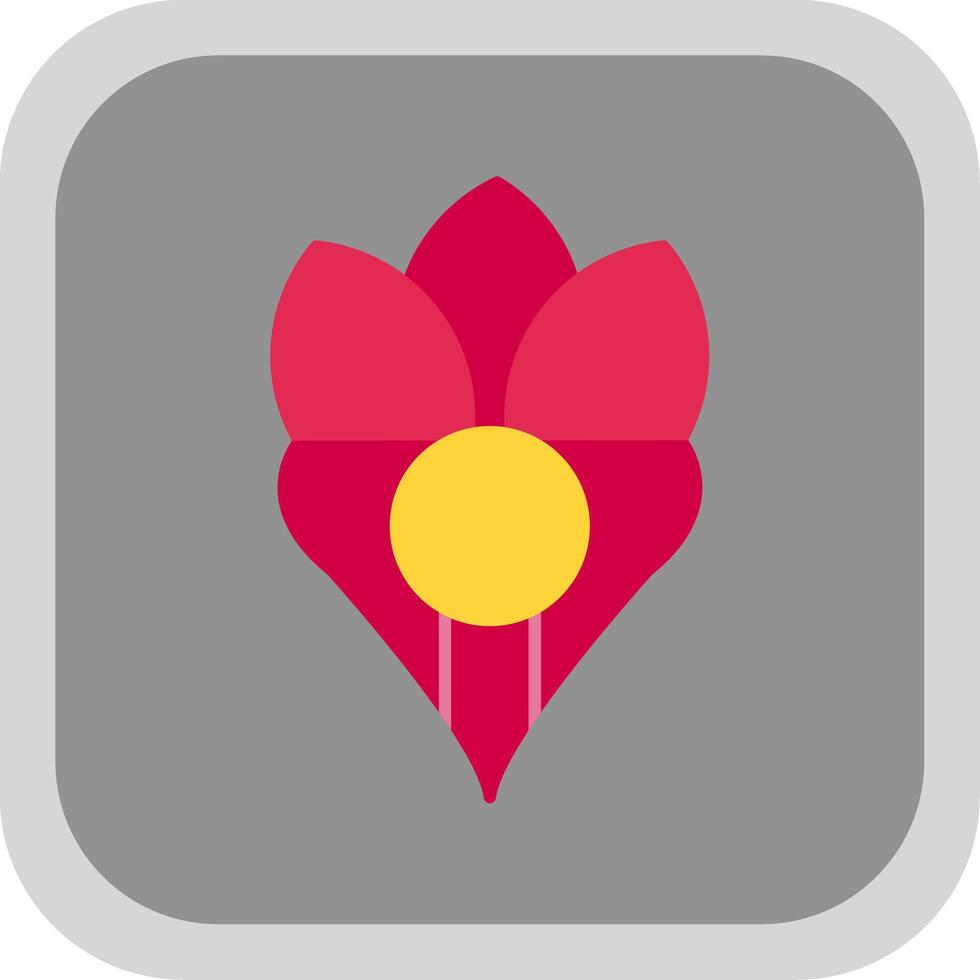 Crocus Flat Round Corner Icon vector