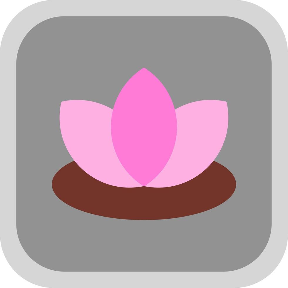 Lotus Flat Round Corner Icon vector