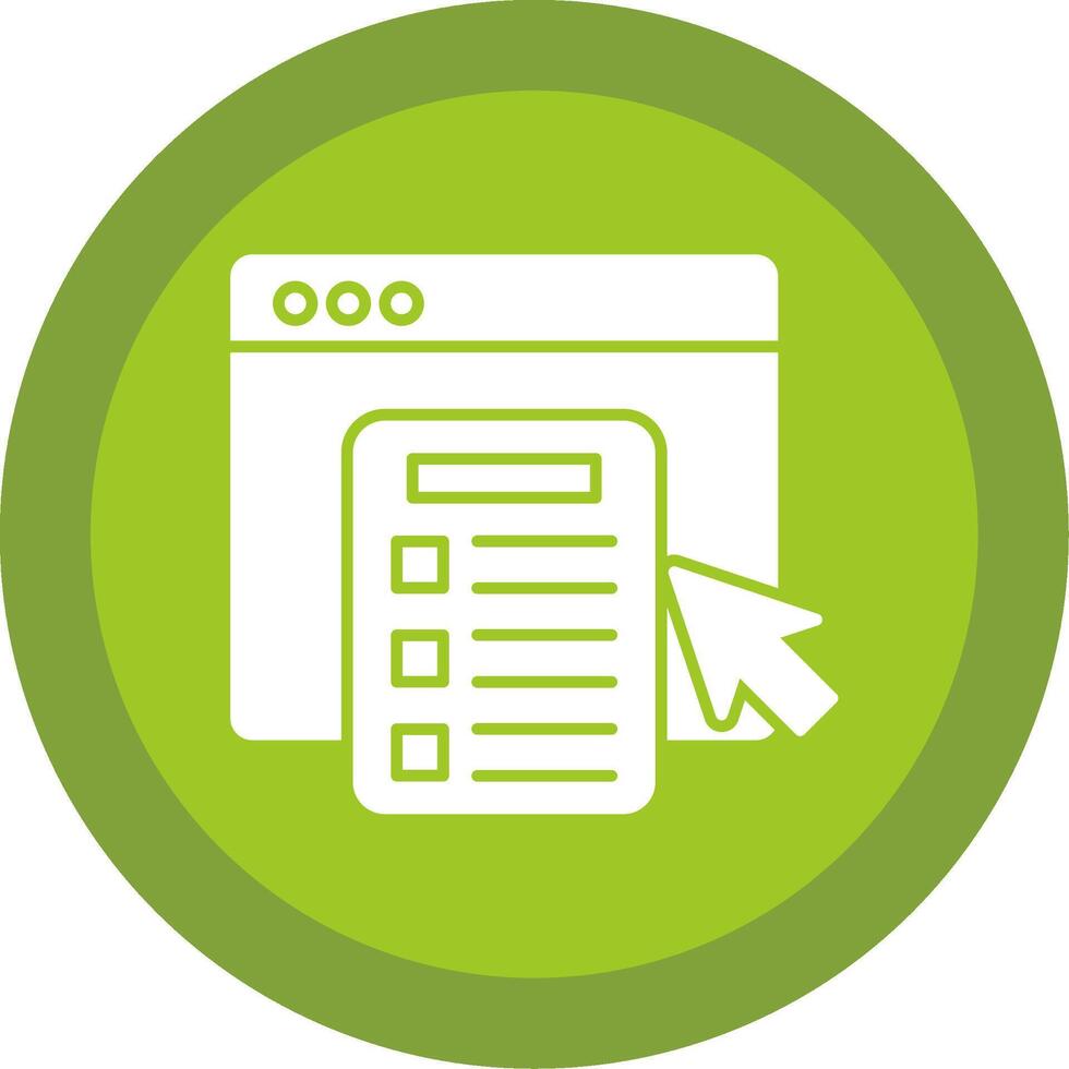 Online Survey Glyph Multi Circle Icon vector