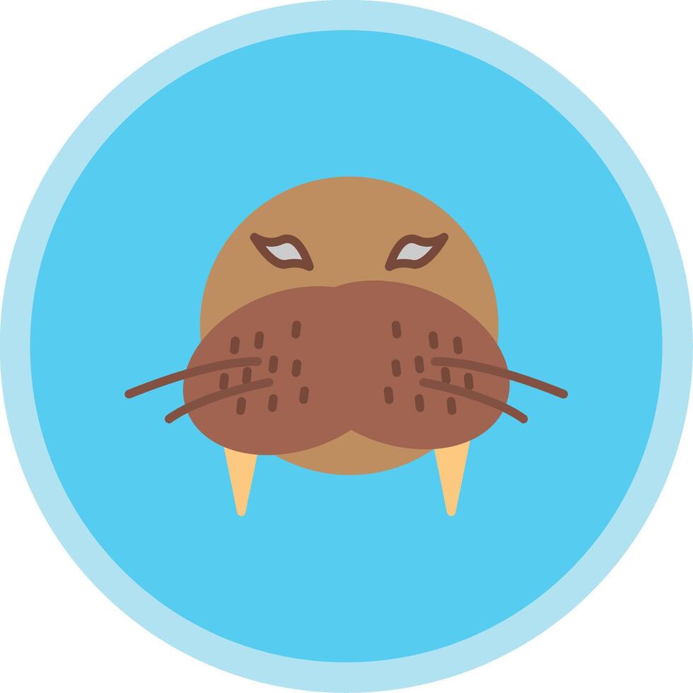 Walrus Flat Multi Circle Icon vector