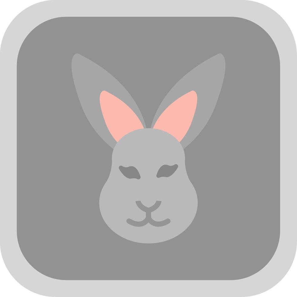Hare Flat Round Corner Icon vector