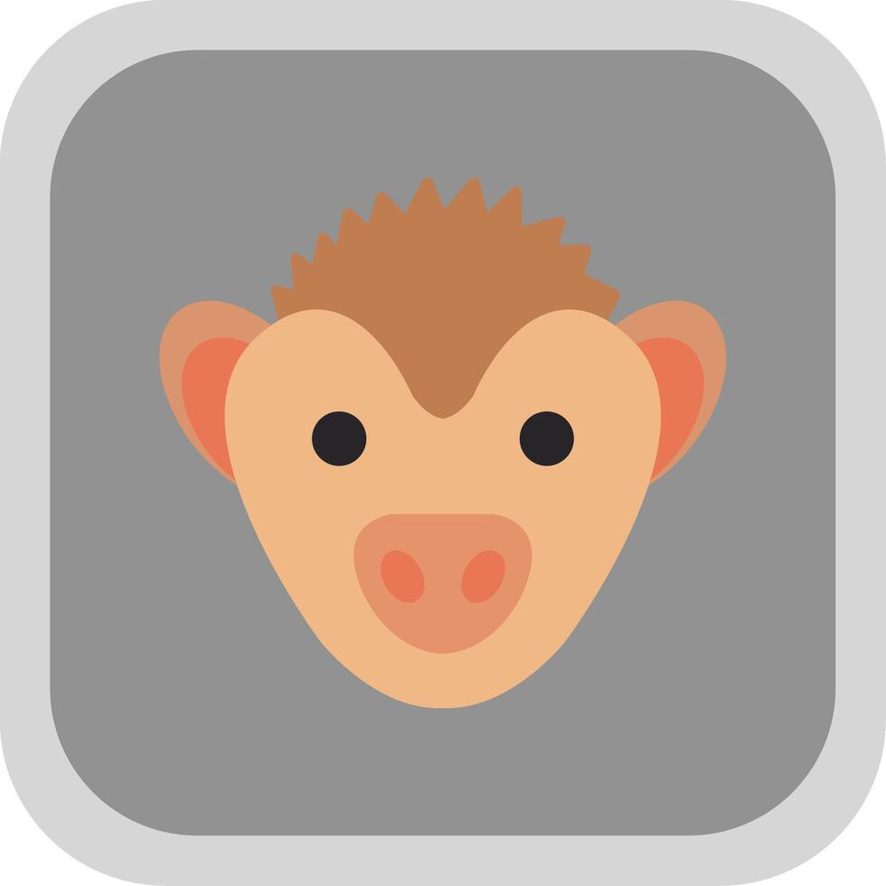 Hedgehog Flat Round Corner Icon vector