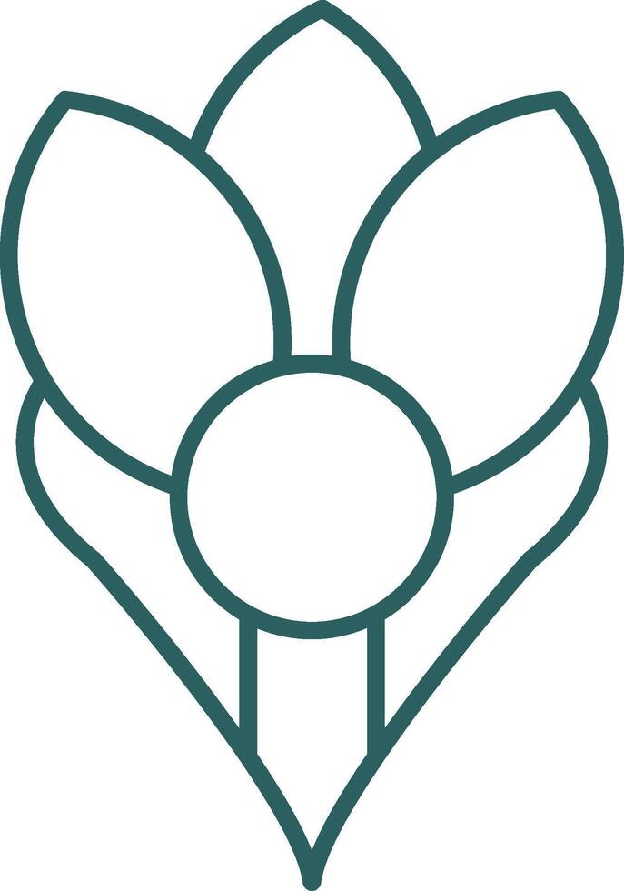 Crocus Line Gradient Round Corner Icon vector