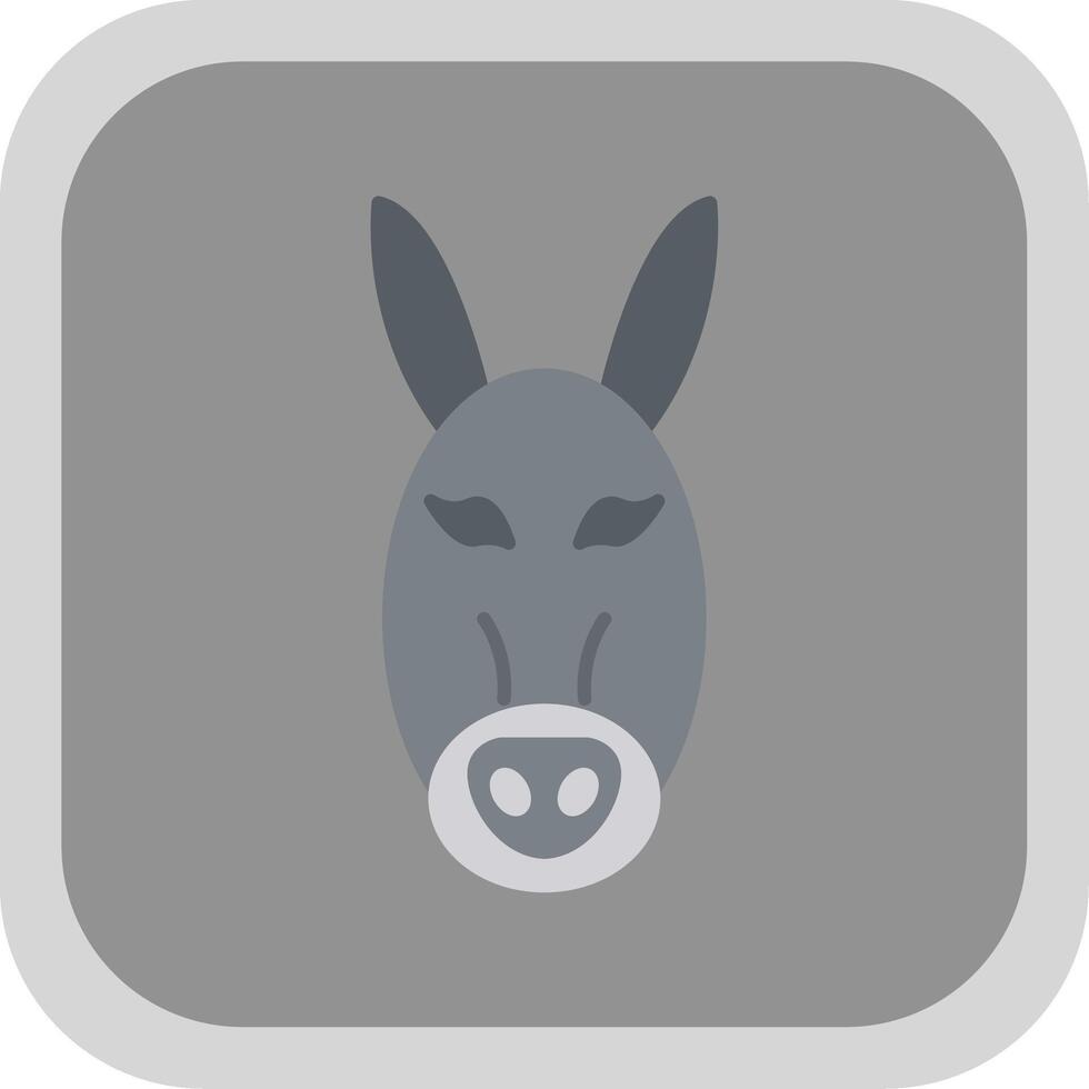 Donkey Flat Round Corner Icon vector