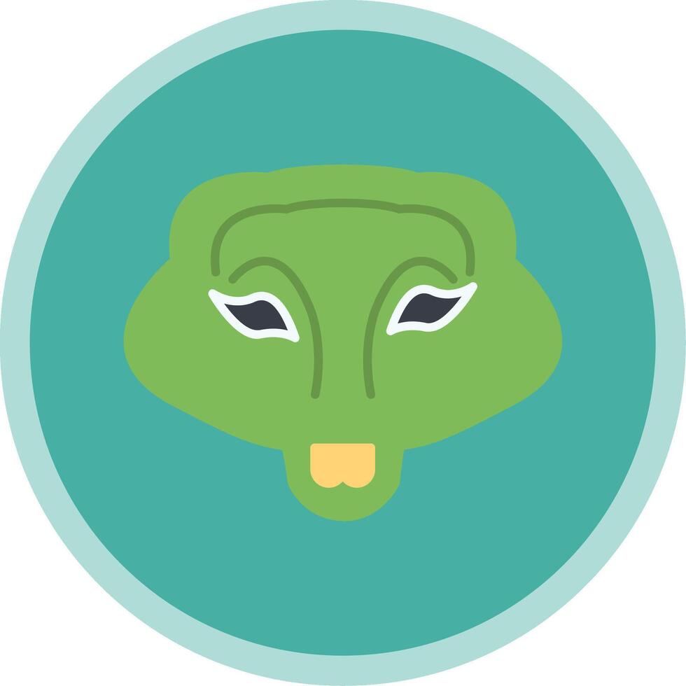 Crocodile Flat Multi Circle Icon vector