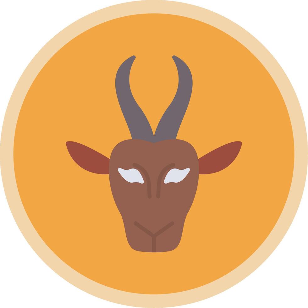 Gazelle Flat Multi Circle Icon vector