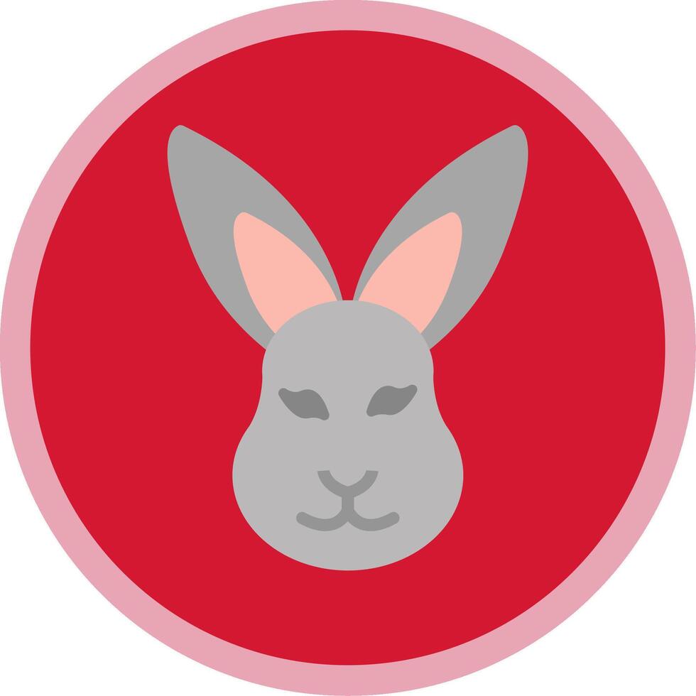 Hare Flat Multi Circle Icon vector