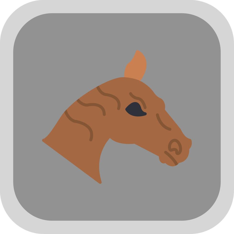 Horse Flat Round Corner Icon vector