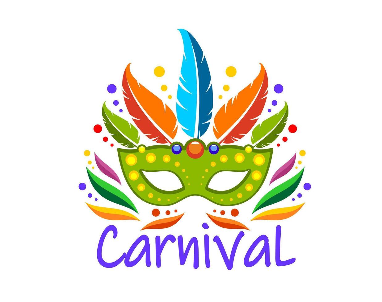 Carnival party mask with feathers, entertainment vector