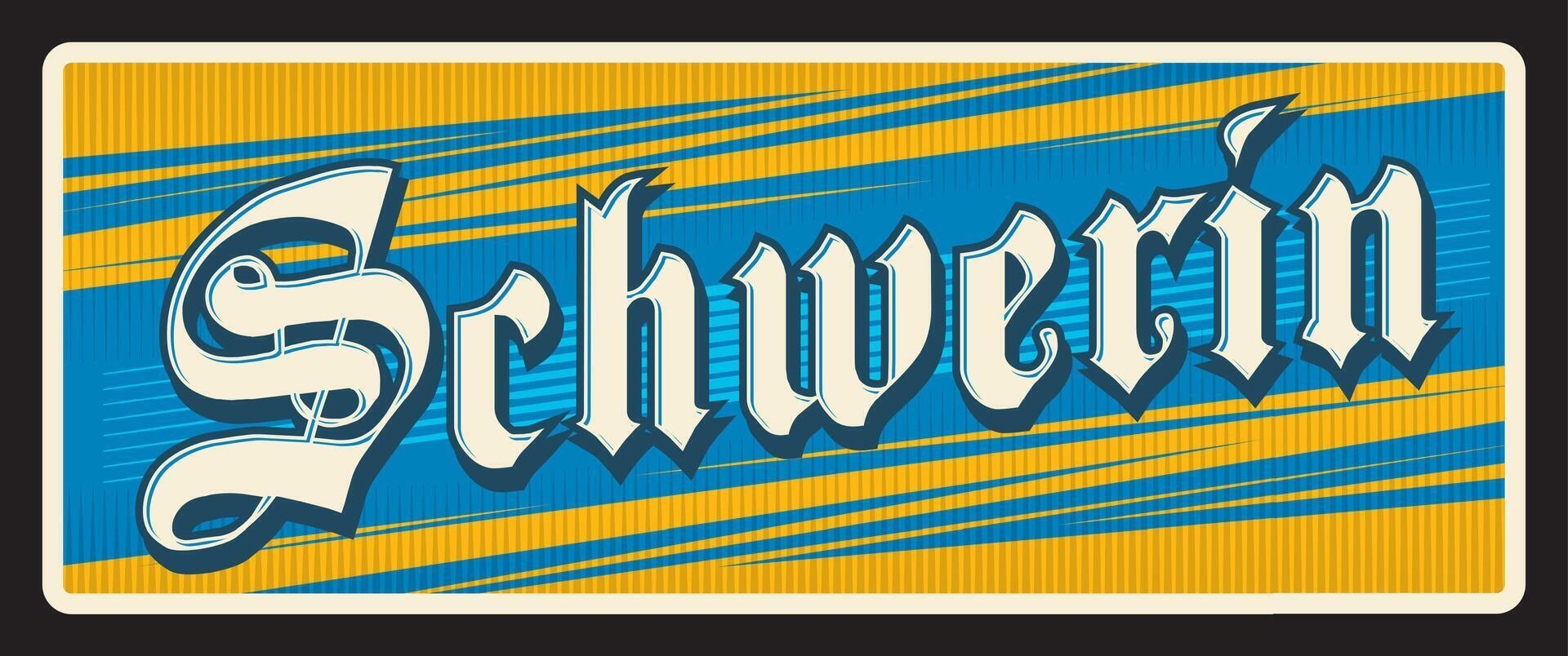 Schwerin ciudad, alemán viaje plato vector