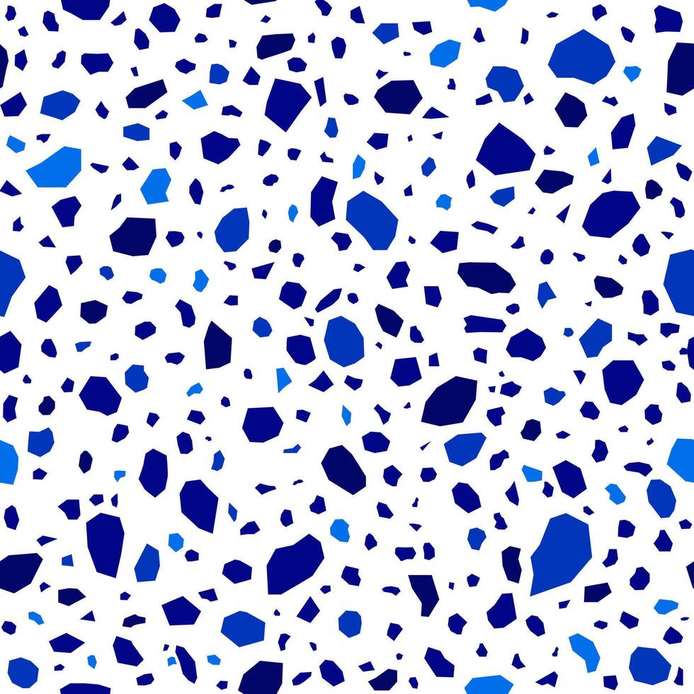 Blue terrazzo marble pattern on white background vector