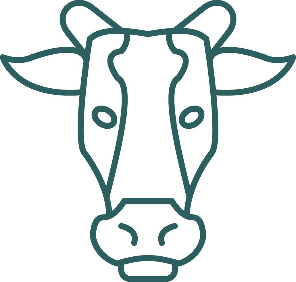 Cow Line Gradient Round Corner Icon vector