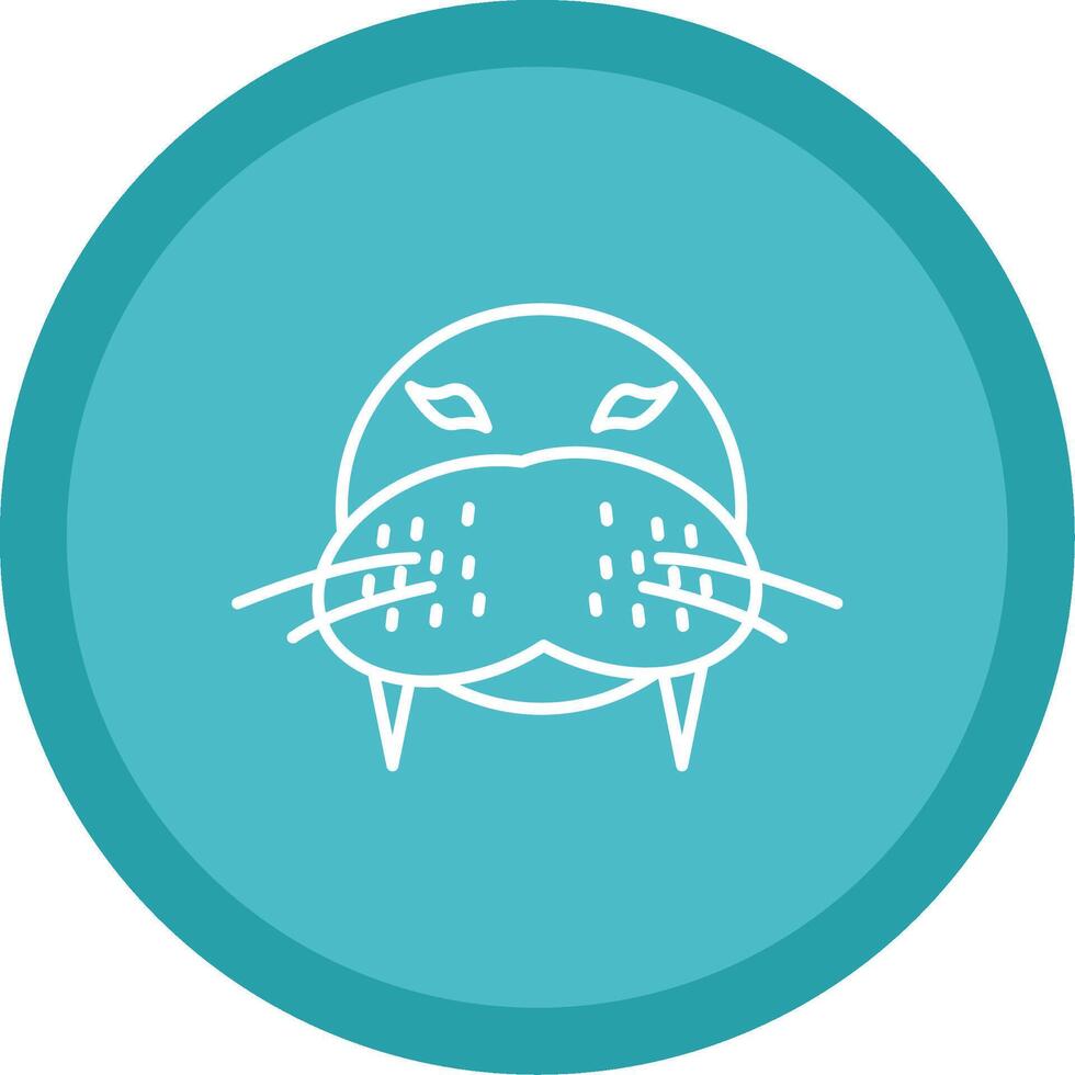 Walrus Line Multi Circle Icon vector