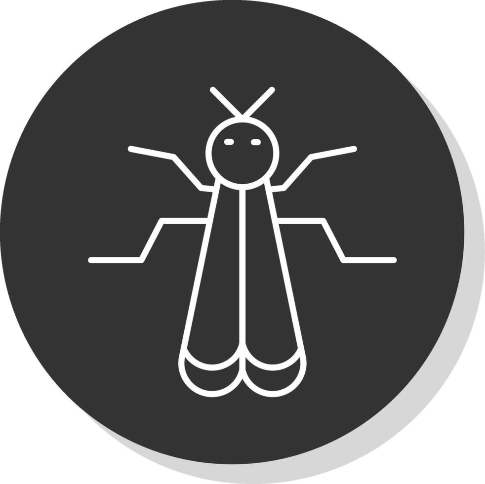 Insect Line Grey Circle Icon vector