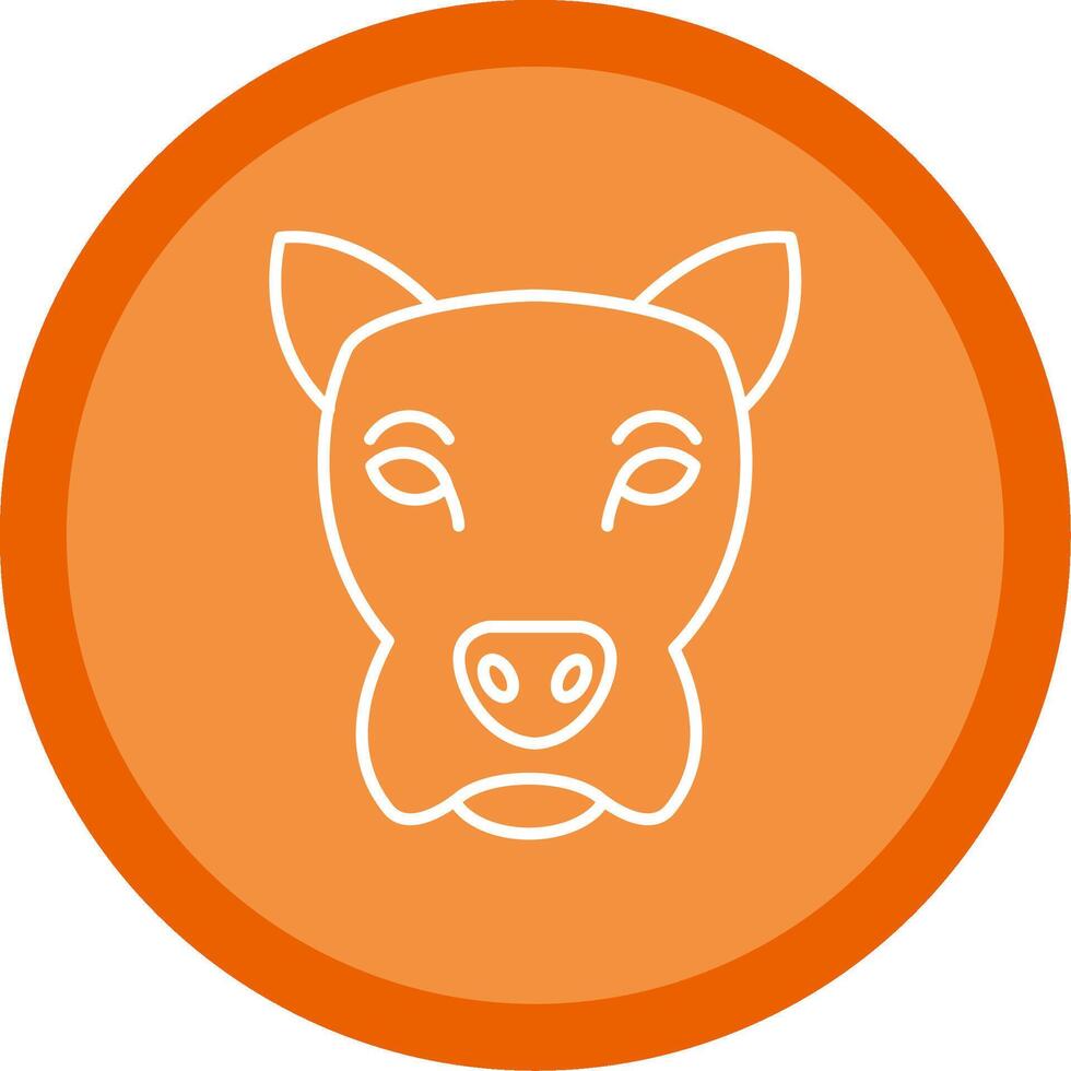 Dog Line Multi Circle Icon vector