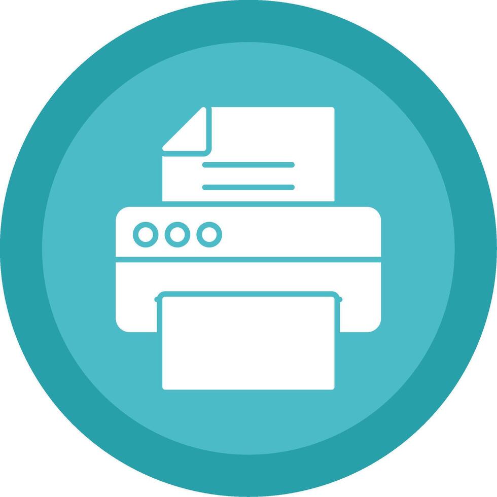 Printer Glyph Multi Circle Icon vector
