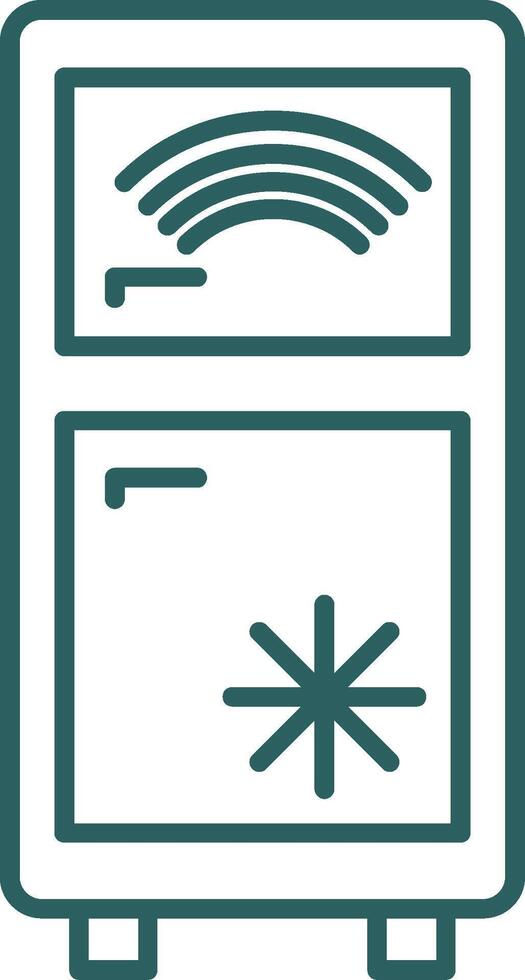 Smart Refrigerator Line Gradient Round Corner Icon vector