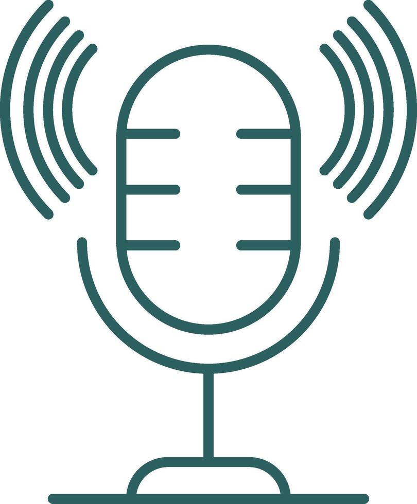 Microphone Line Gradient Round Corner Icon vector