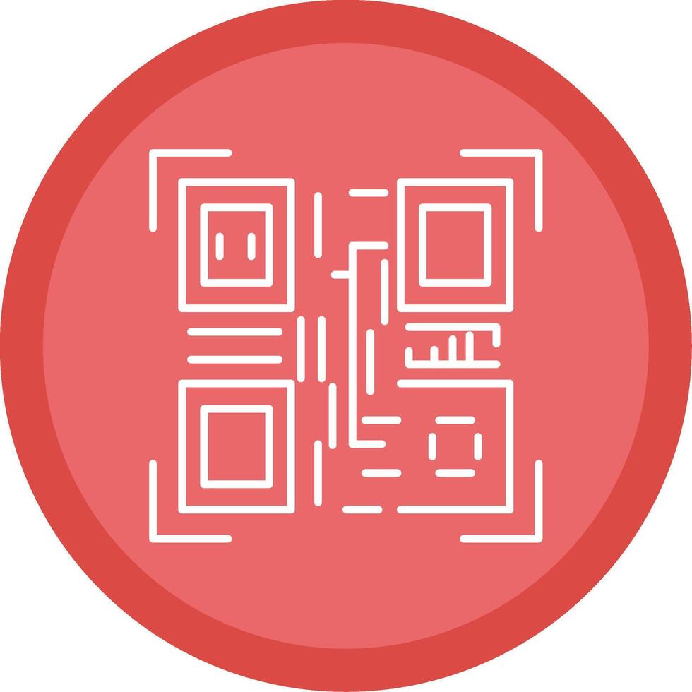 Qr Code Line Multi Circle Icon vector