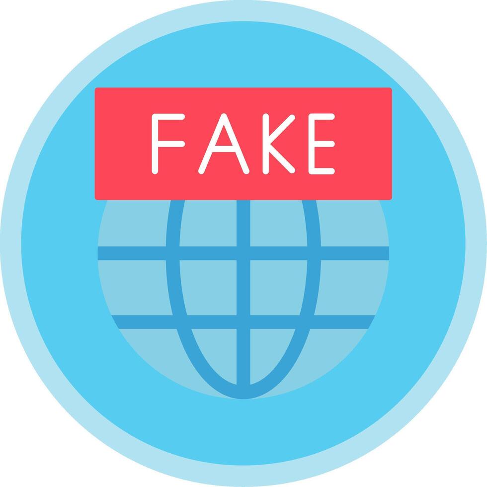 Fake News Flat Multi Circle Icon vector