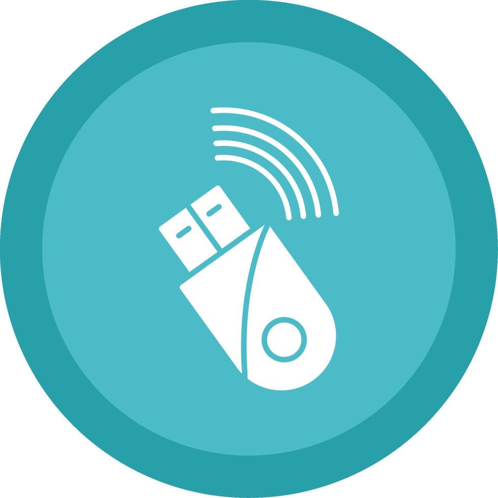 Usb Modem Glyph Multi Circle Icon vector