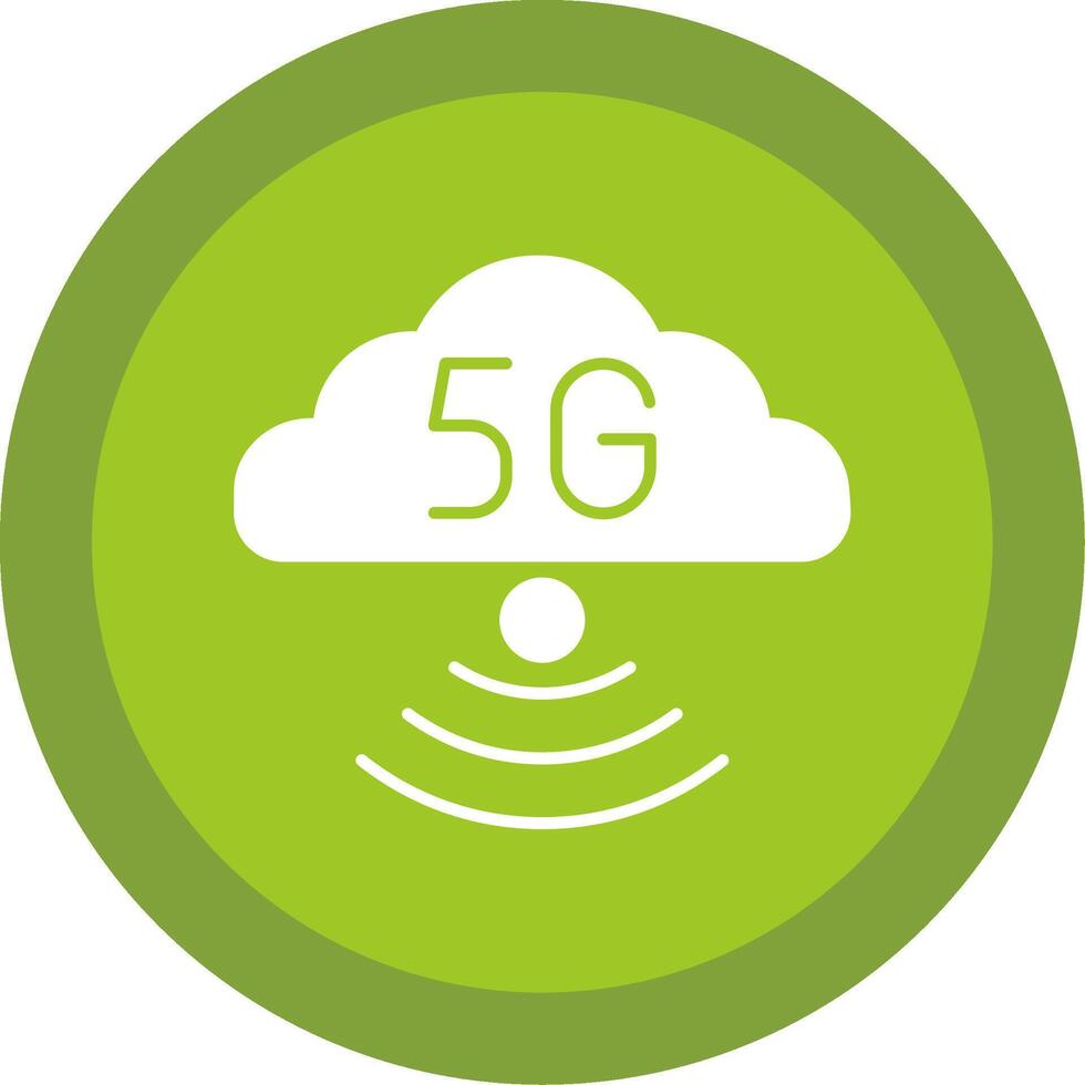 Cloud Connection Glyph Multi Circle Icon vector