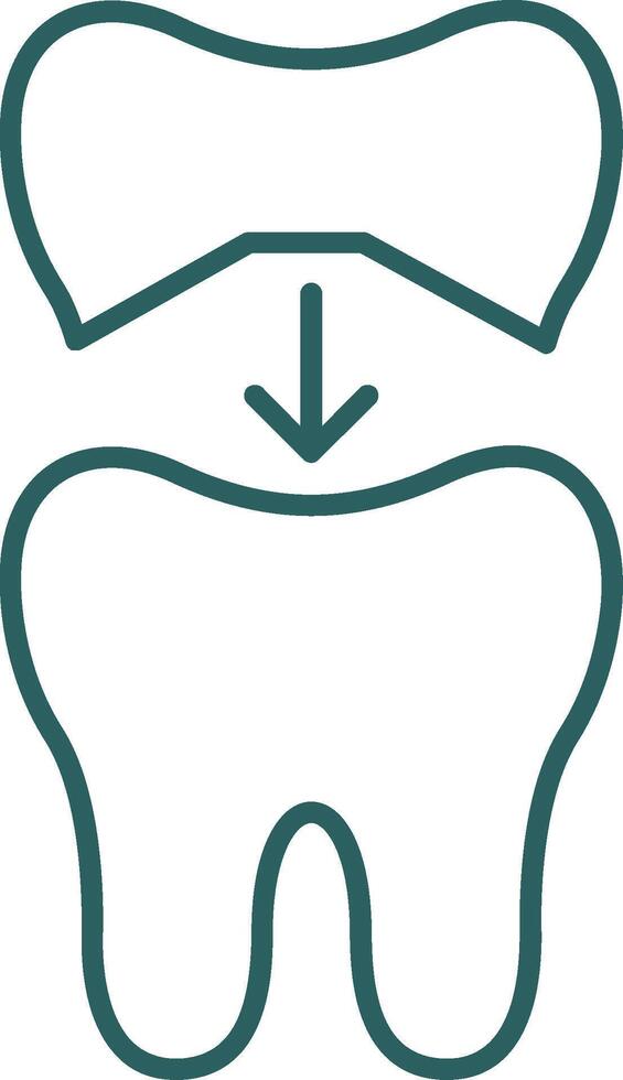 Tooth Cap Line Gradient Round Corner Icon vector