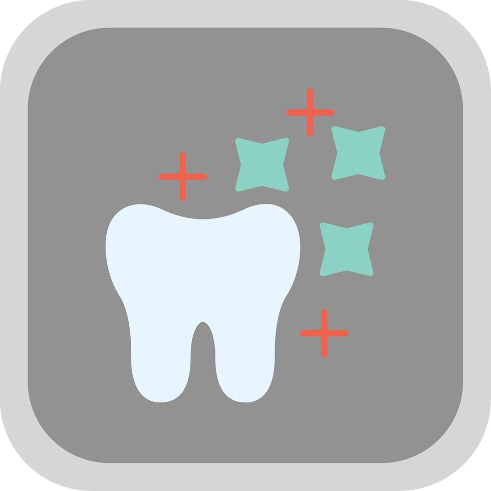 Tooth Whitening Flat Round Corner Icon vector