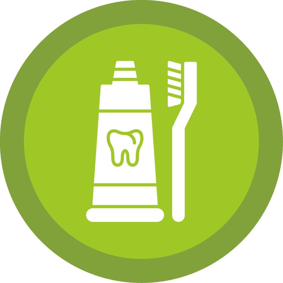 Toothpaste Glyph Multi Circle Icon vector