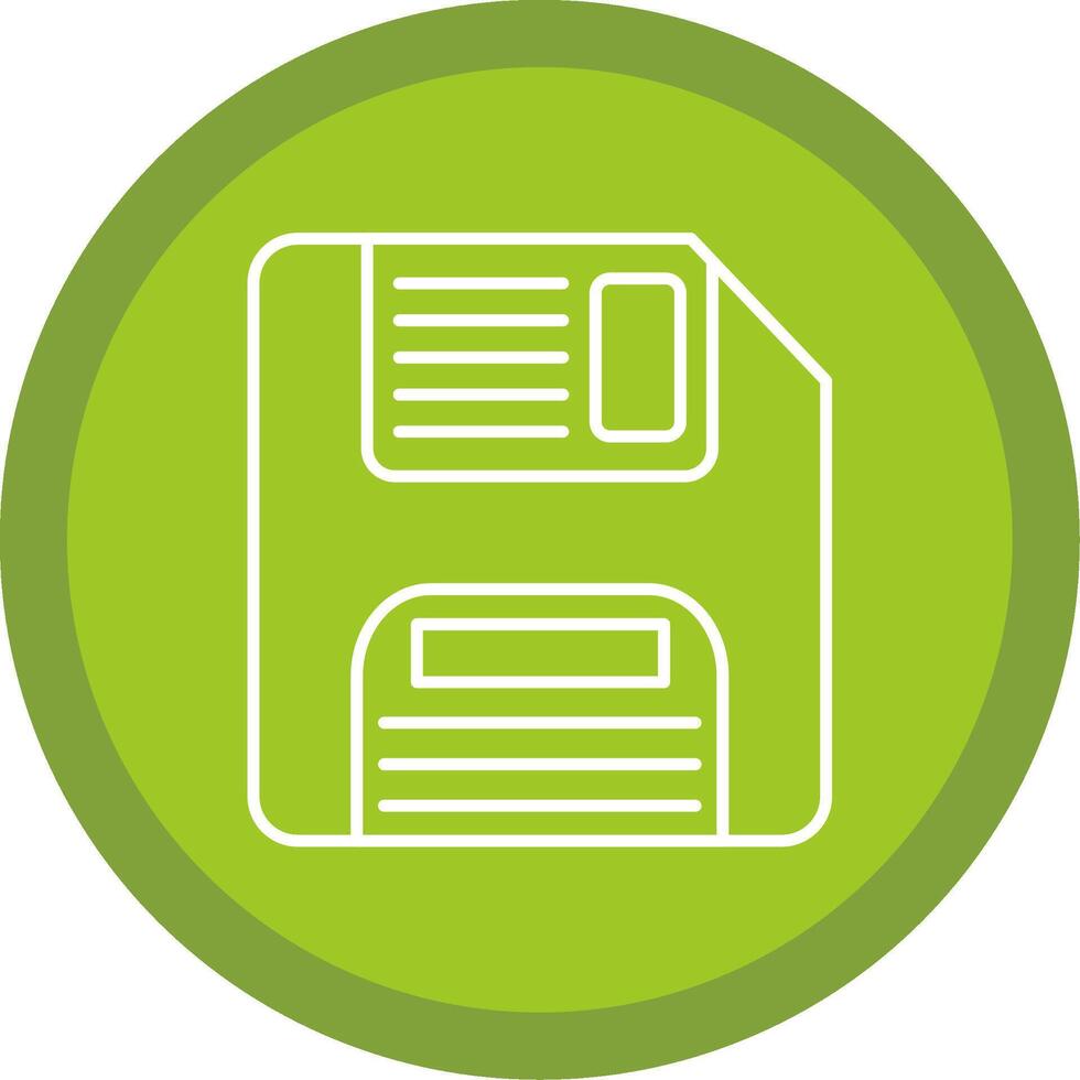 Floppy Disk Line Multi Circle Icon vector