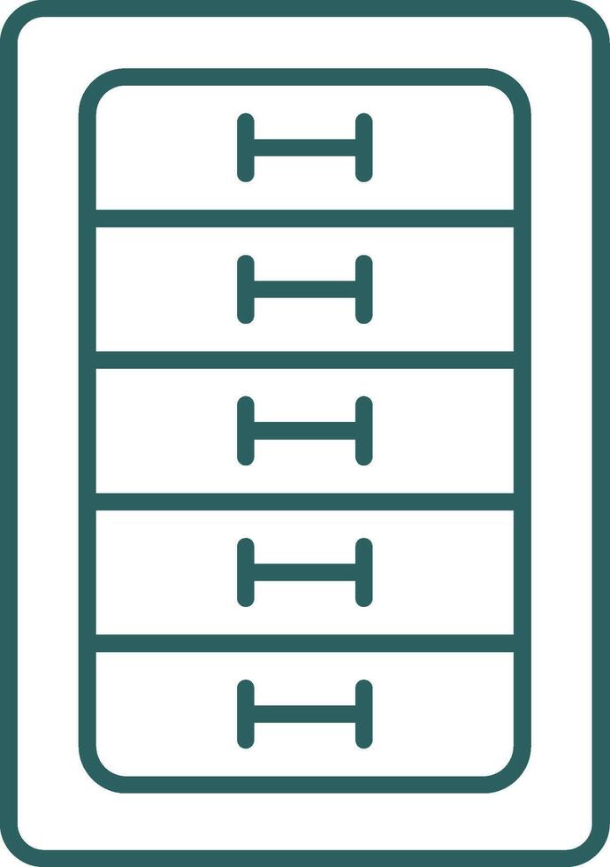 Cabinet Drawer Line Gradient Round Corner Icon vector