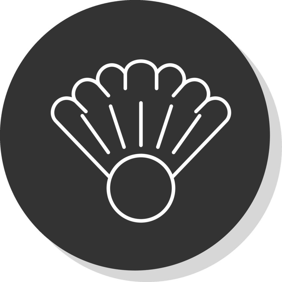 Clam Line Grey Circle Icon vector